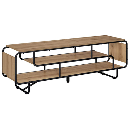 TV-standaard 140 x 36 x 45 cm Artisanaal eiken Bewerkt hout