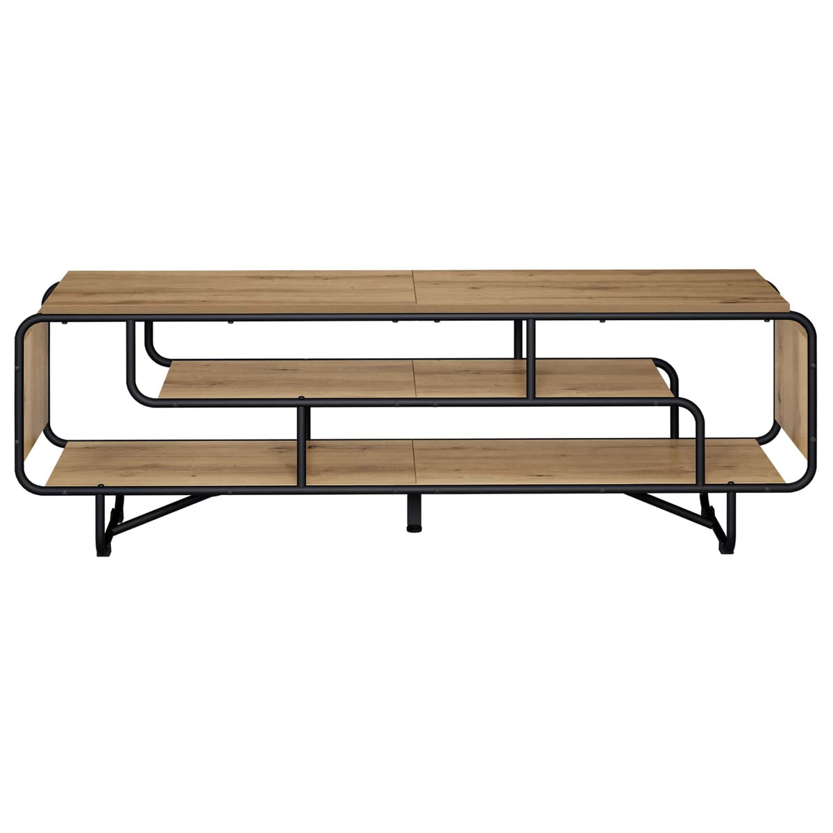 TV-standaard 140 x 36 x 45 cm Artisanaal eiken Bewerkt hout