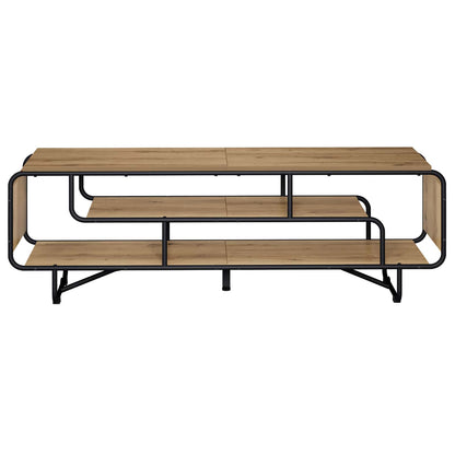TV-standaard 140 x 36 x 45 cm Artisanaal eiken Bewerkt hout