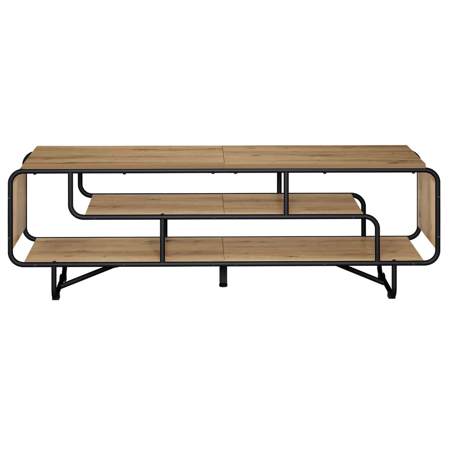 TV-standaard 140 x 36 x 45 cm Artisanaal eiken Bewerkt hout