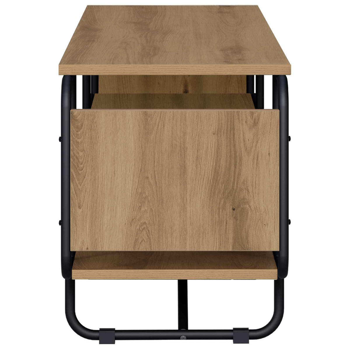 TV-standaard 140 x 36 x 45 cm Artisanaal eiken Bewerkt hout