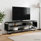 Tv-meubel 180x36x45 cm zwart eiken bewerkt hout