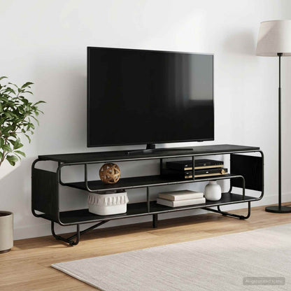 TV-standaard 180 x 36 x 45 cm Zwart eiken Bewerkt hout