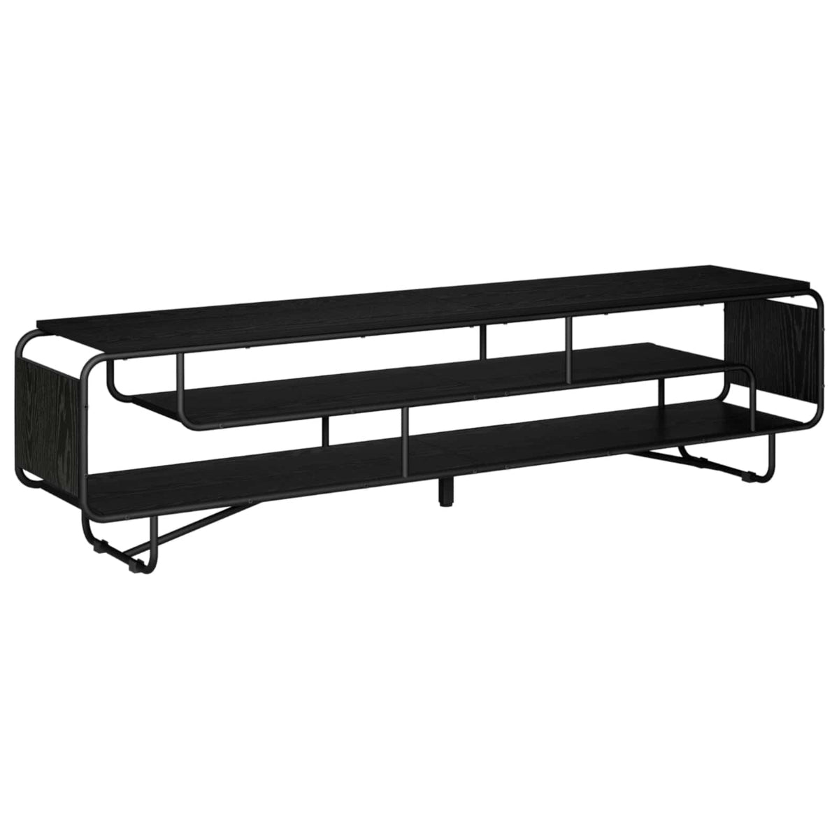 TV-standaard 180 x 36 x 45 cm Zwart eiken Bewerkt hout