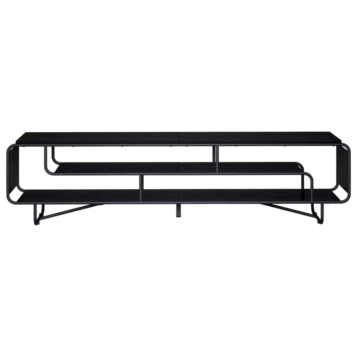 TV-standaard 180 x 36 x 45 cm Zwart eiken Bewerkt hout