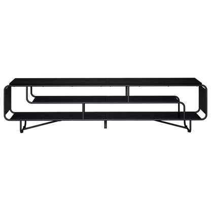 TV-standaard 180 x 36 x 45 cm Zwart eiken Bewerkt hout