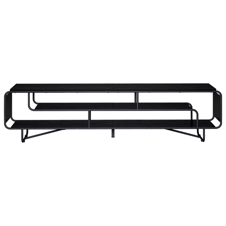 TV-standaard 180 x 36 x 45 cm Zwart eiken Bewerkt hout