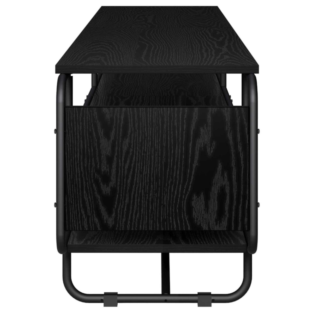 TV-standaard 180 x 36 x 45 cm Zwart eiken Bewerkt hout