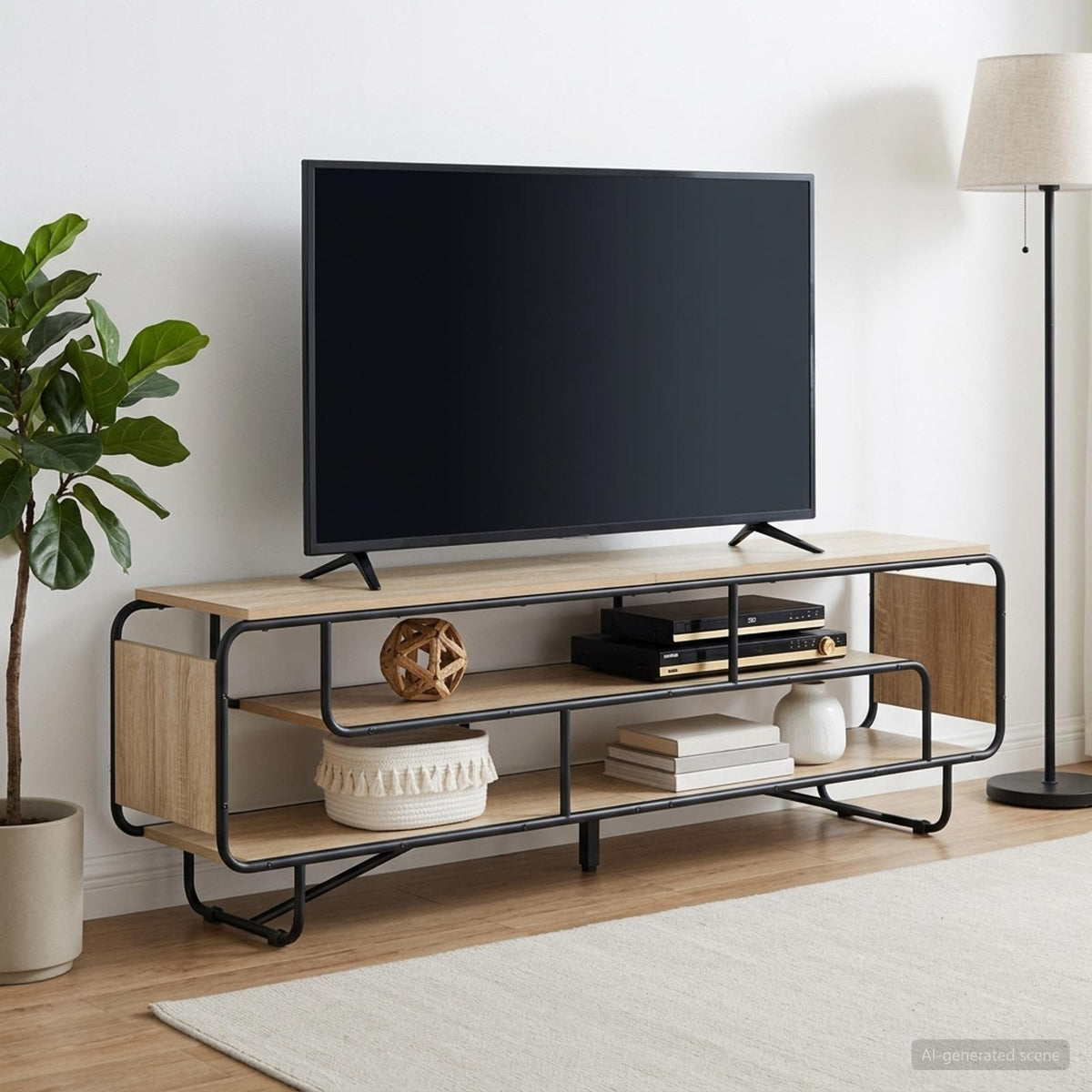 TV-standaard 180 x 36 x 45 cm Sonoma Eiken Bewerkt hout