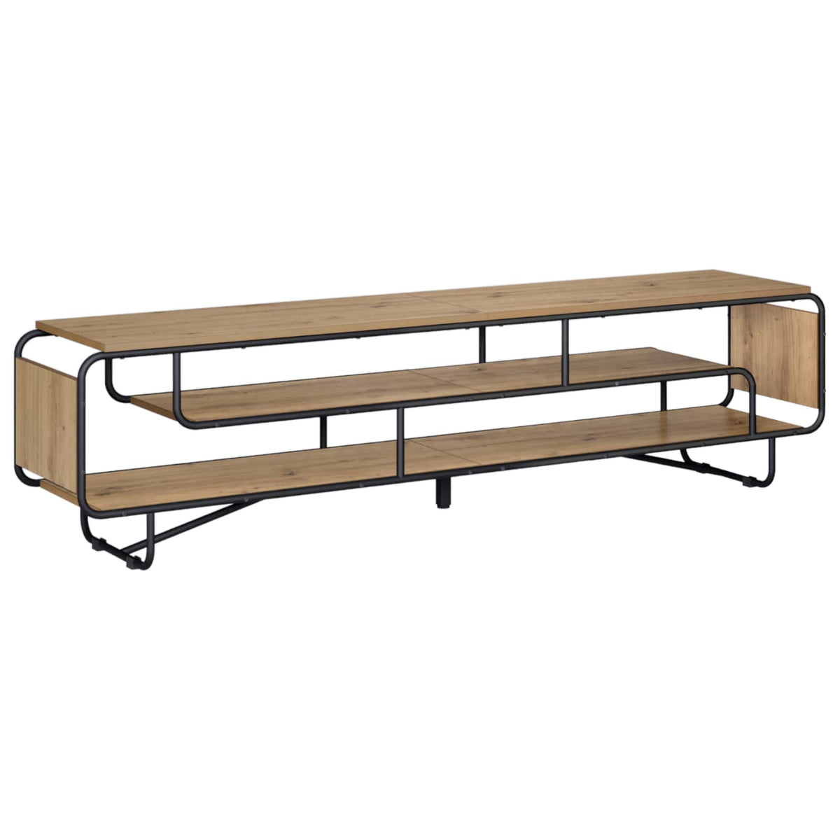 TV-standaard 180 x 36 x 45 cm Artisanaal eiken Bewerkt hout