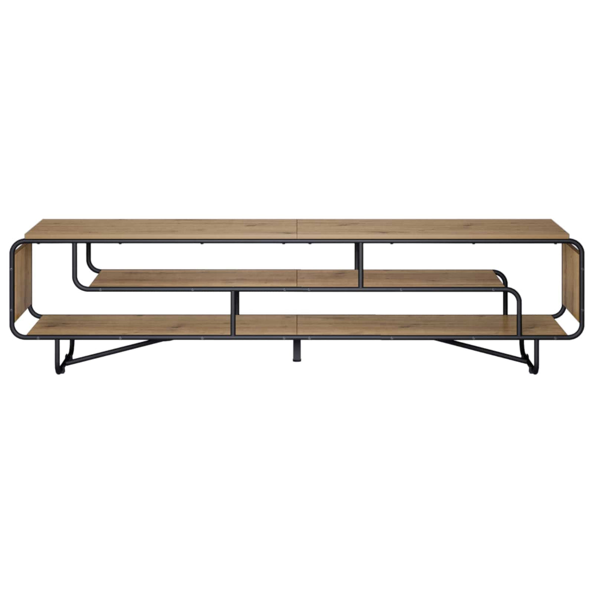 TV-standaard 180 x 36 x 45 cm Artisanaal eiken Bewerkt hout