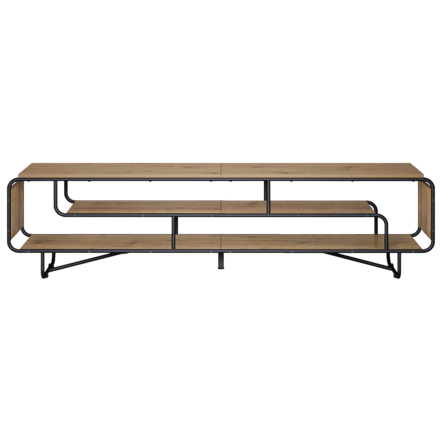 TV-standaard 180 x 36 x 45 cm Artisanaal eiken Bewerkt hout