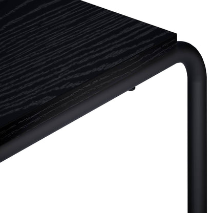 TV-standaard 80 x 35.5 x 42 cm Zwart eiken Bewerkt hout