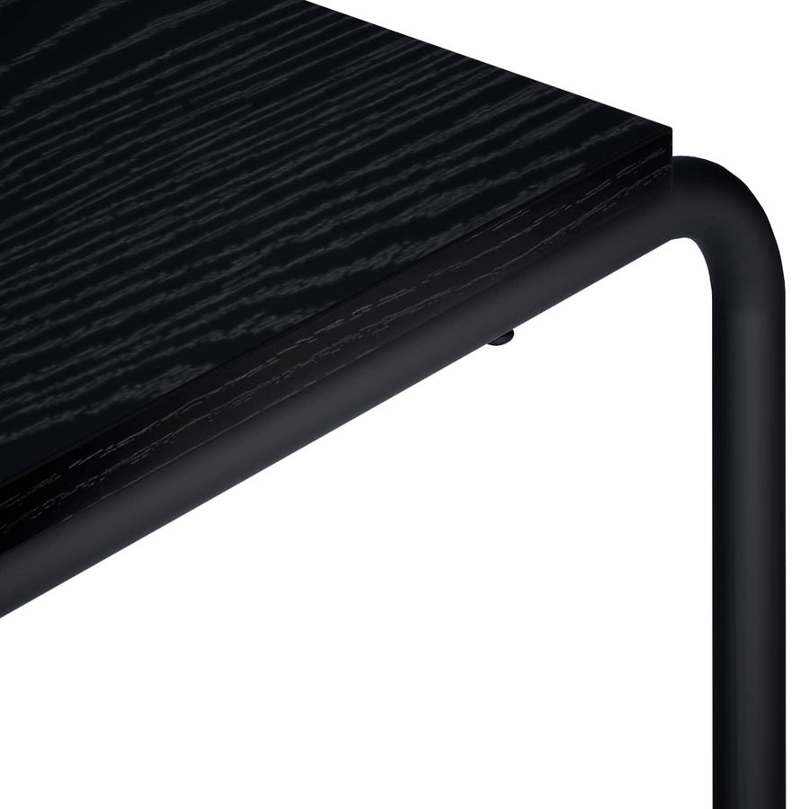 TV-standaard 80 x 35.5 x 42 cm Zwart eiken Bewerkt hout