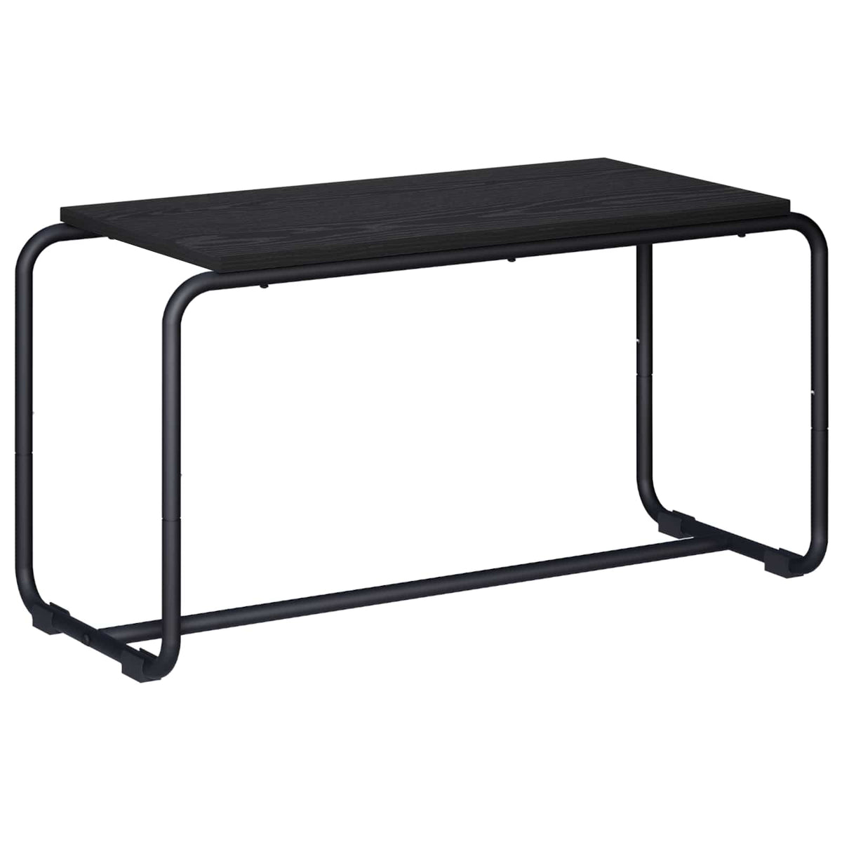 TV-standaard 80 x 35.5 x 42 cm Zwart eiken Bewerkt hout