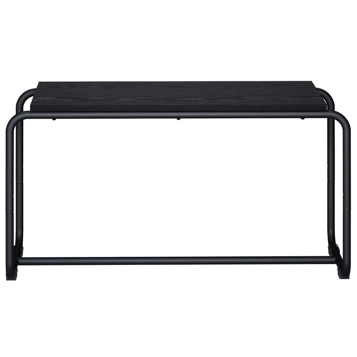 TV-standaard 80 x 35.5 x 42 cm Zwart eiken Bewerkt hout