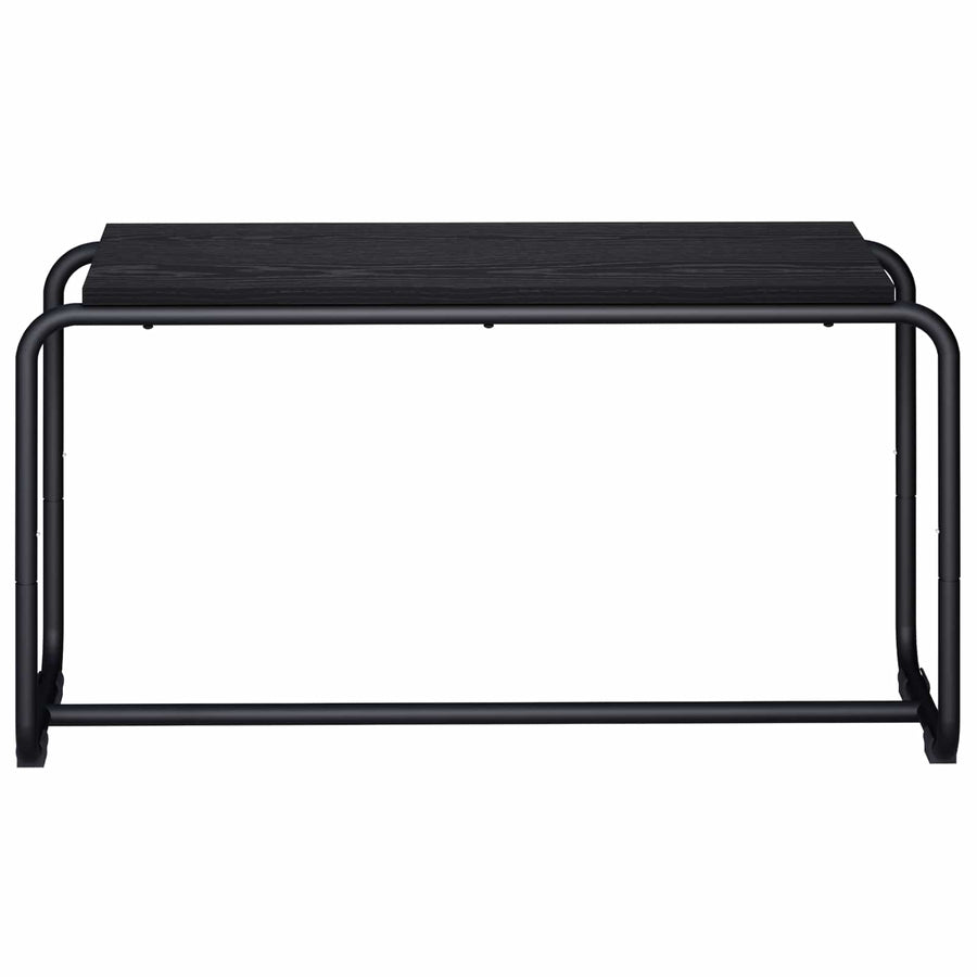 TV-standaard 80 x 35.5 x 42 cm Zwart eiken Bewerkt hout