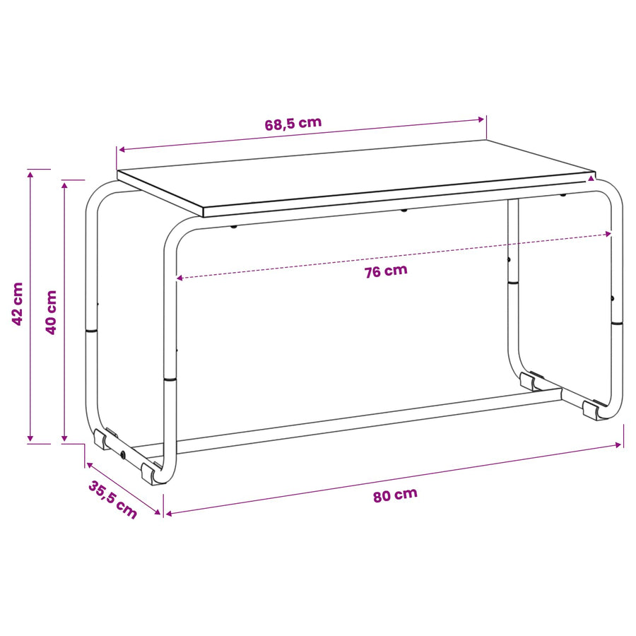 TV-standaard 80 x 35.5 x 42 cm Sonoma Eiken Bewerkt hout