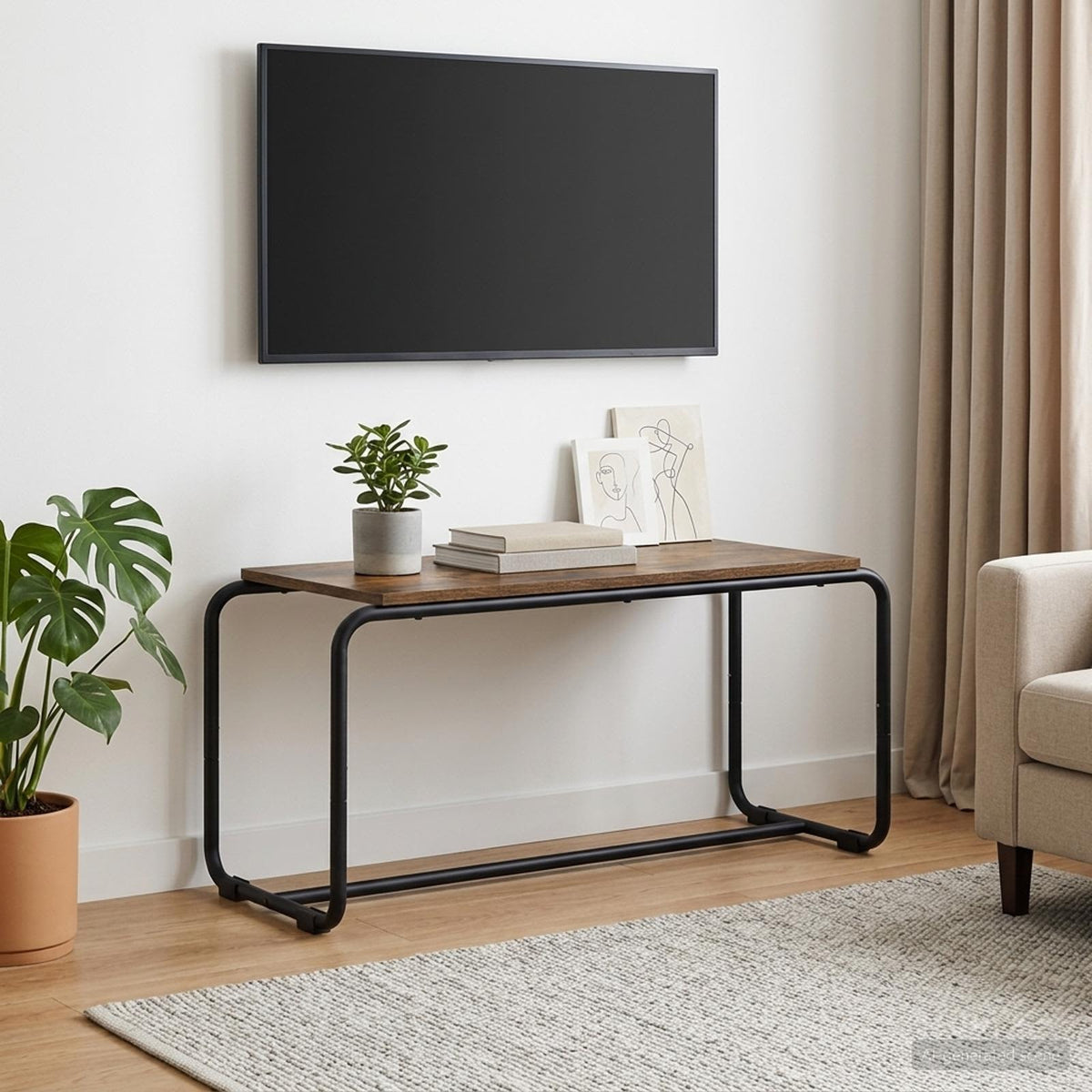 TV-standaard 80 x 35.5 x 42 cm Gerookt eiken Bewerkt hout