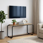 TV-standaard 80 x 35.5 x 42 cm Artisanaal eiken Bewerkt hout