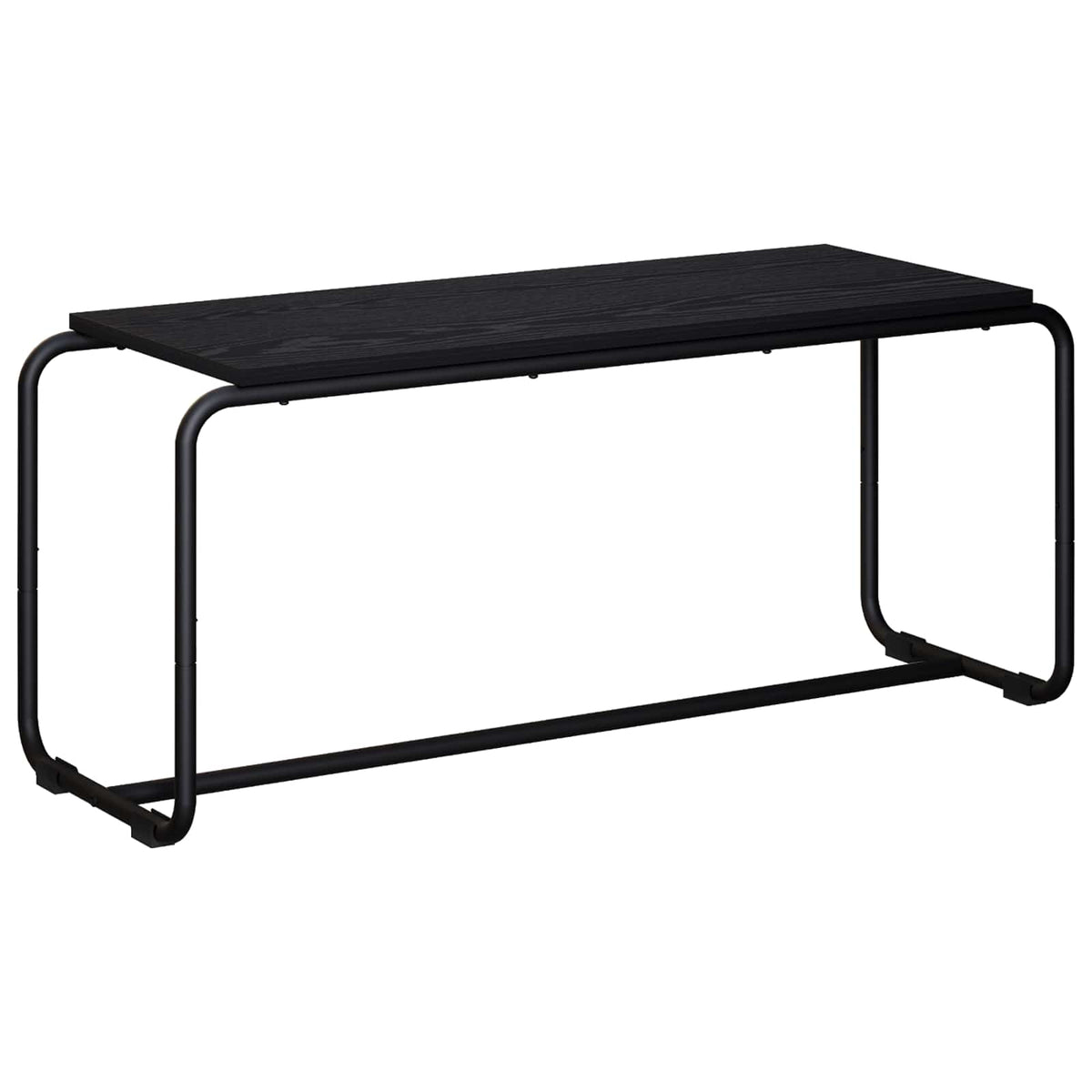 TV-standaard 98 x 35.5 x 42 cm Zwart eiken Bewerkt hout