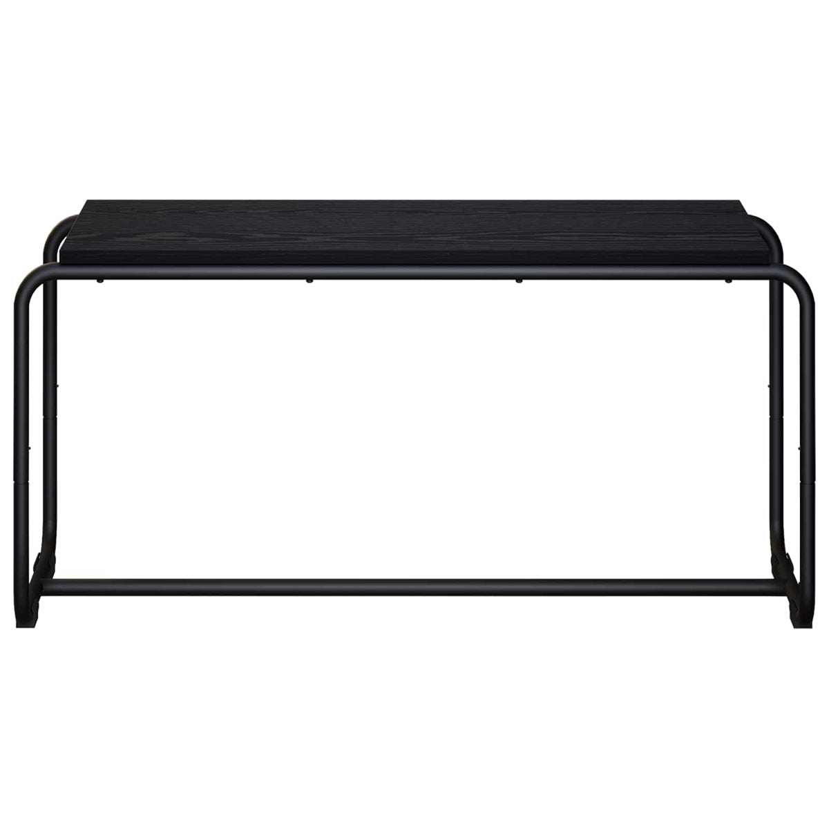 TV-standaard 98 x 35.5 x 42 cm Zwart eiken Bewerkt hout