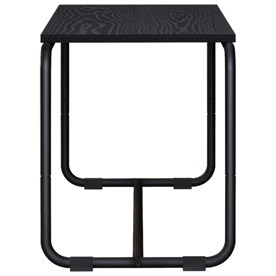 TV-standaard 98 x 35.5 x 42 cm Zwart eiken Bewerkt hout