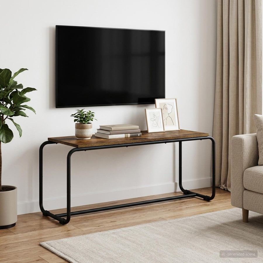 TV-standaard 98 x 35.5 x 42 cm Gerookt eiken Bewerkt hout