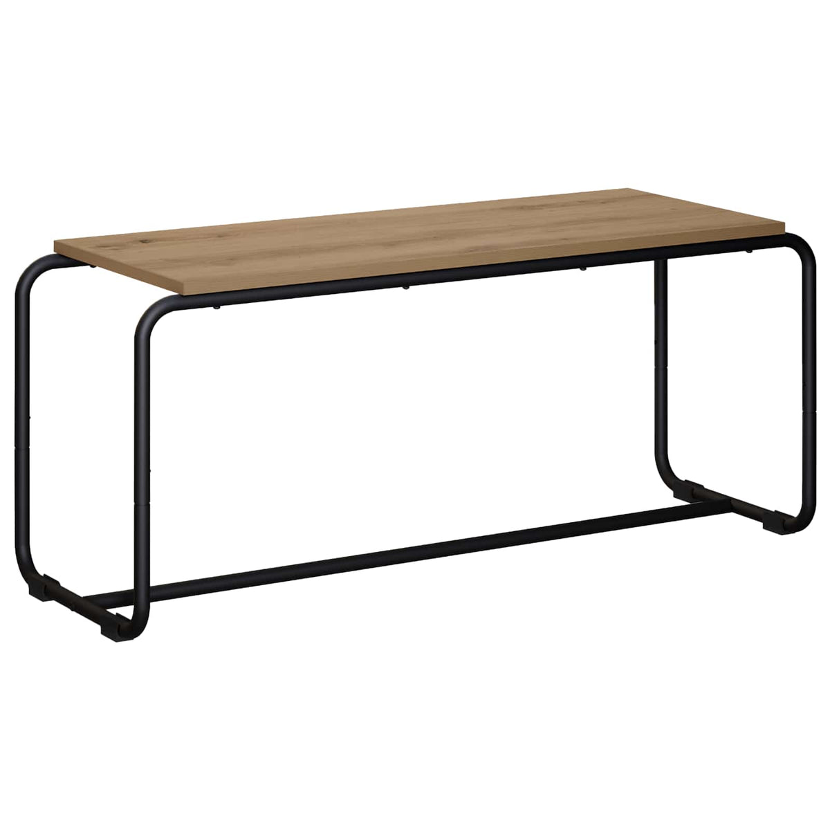TV-standaard 98 x 35.5 x 42 cm Artisanaal eiken Bewerkt hout