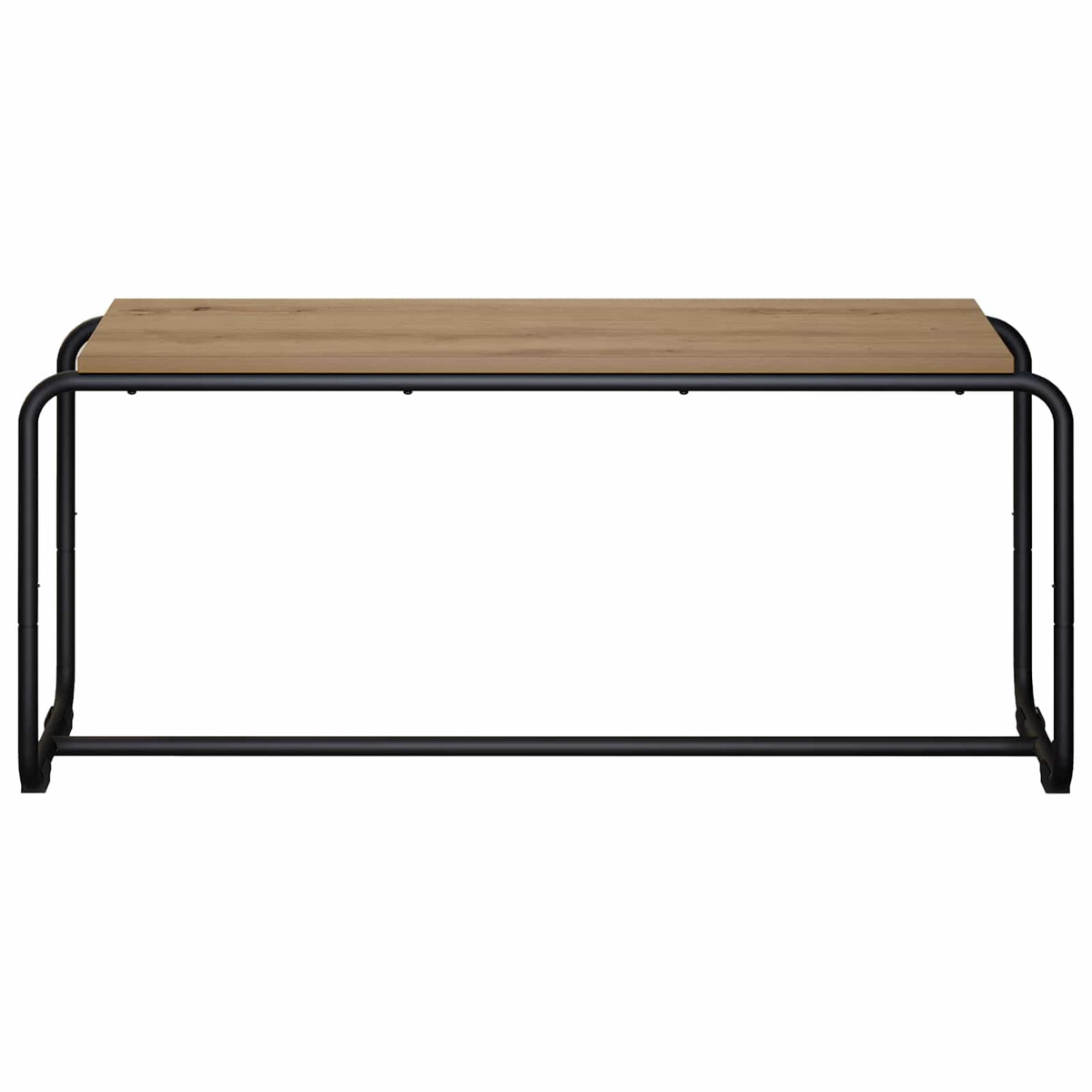 TV-standaard 98 x 35.5 x 42 cm Artisanaal eiken Bewerkt hout