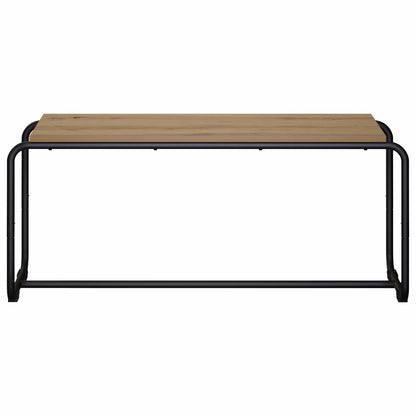 TV-standaard 98 x 35.5 x 42 cm Artisanaal eiken Bewerkt hout