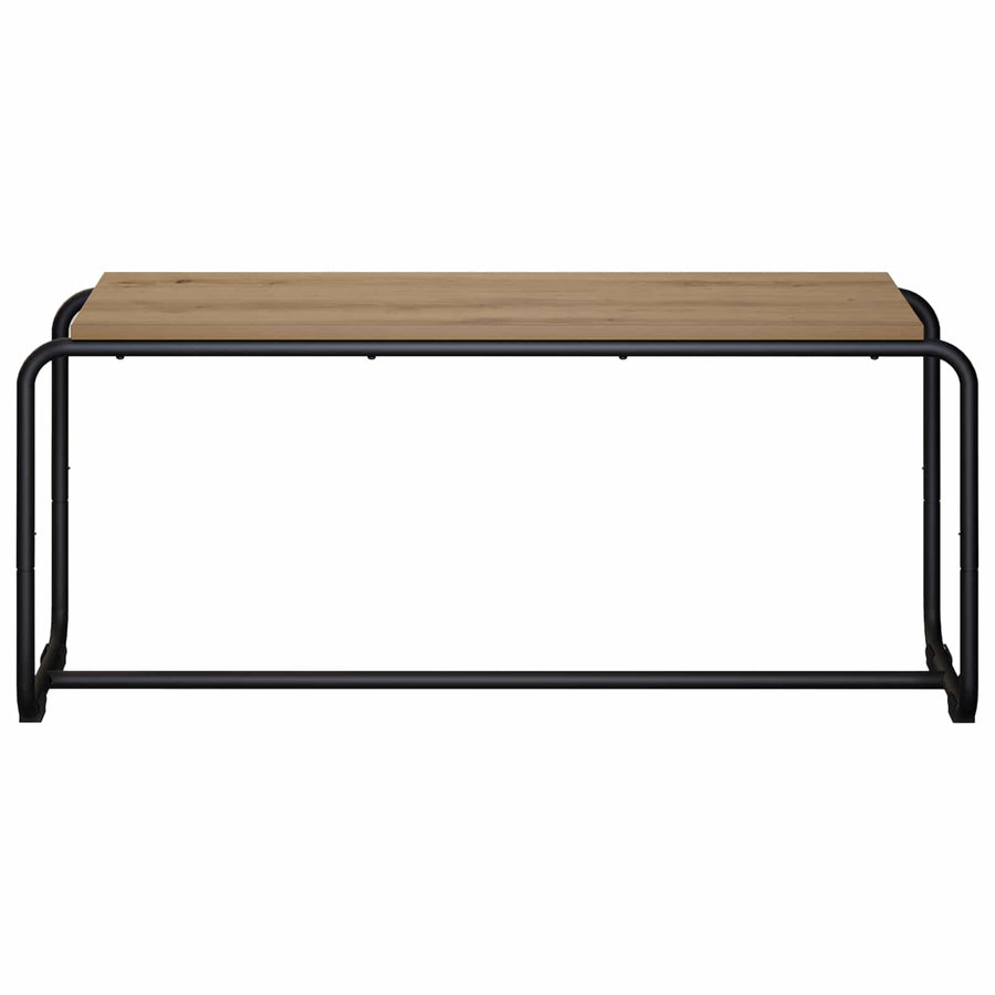 TV-standaard 98 x 35.5 x 42 cm Artisanaal eiken Bewerkt hout