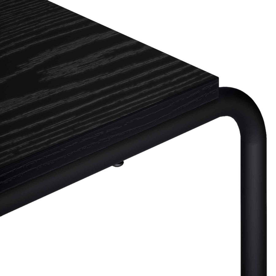 TV-standaard 113.5 x 35.5 x 42 cm Zwart eiken Bewerkt hout