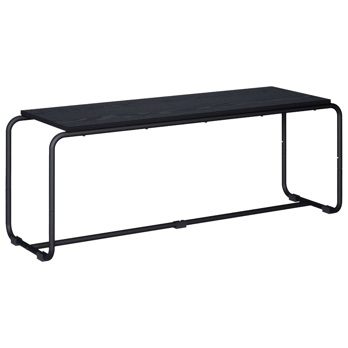 TV-standaard 113.5 x 35.5 x 42 cm Zwart eiken Bewerkt hout