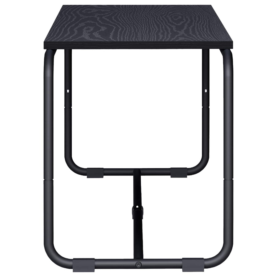 TV-standaard 113.5 x 35.5 x 42 cm Zwart eiken Bewerkt hout