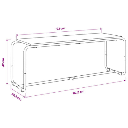 TV-standaard 113.5 x 35.5 x 42 cm Zwart eiken Bewerkt hout