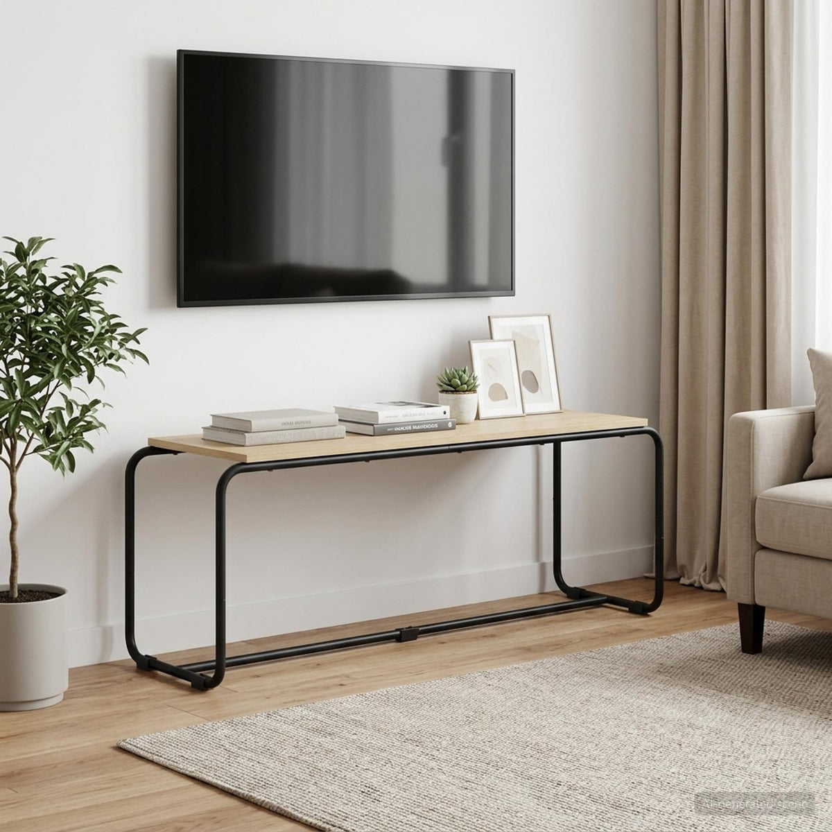 TV-standaard 113.5 x 35.5 x 42 cm Sonoma Eiken Bewerkt hout