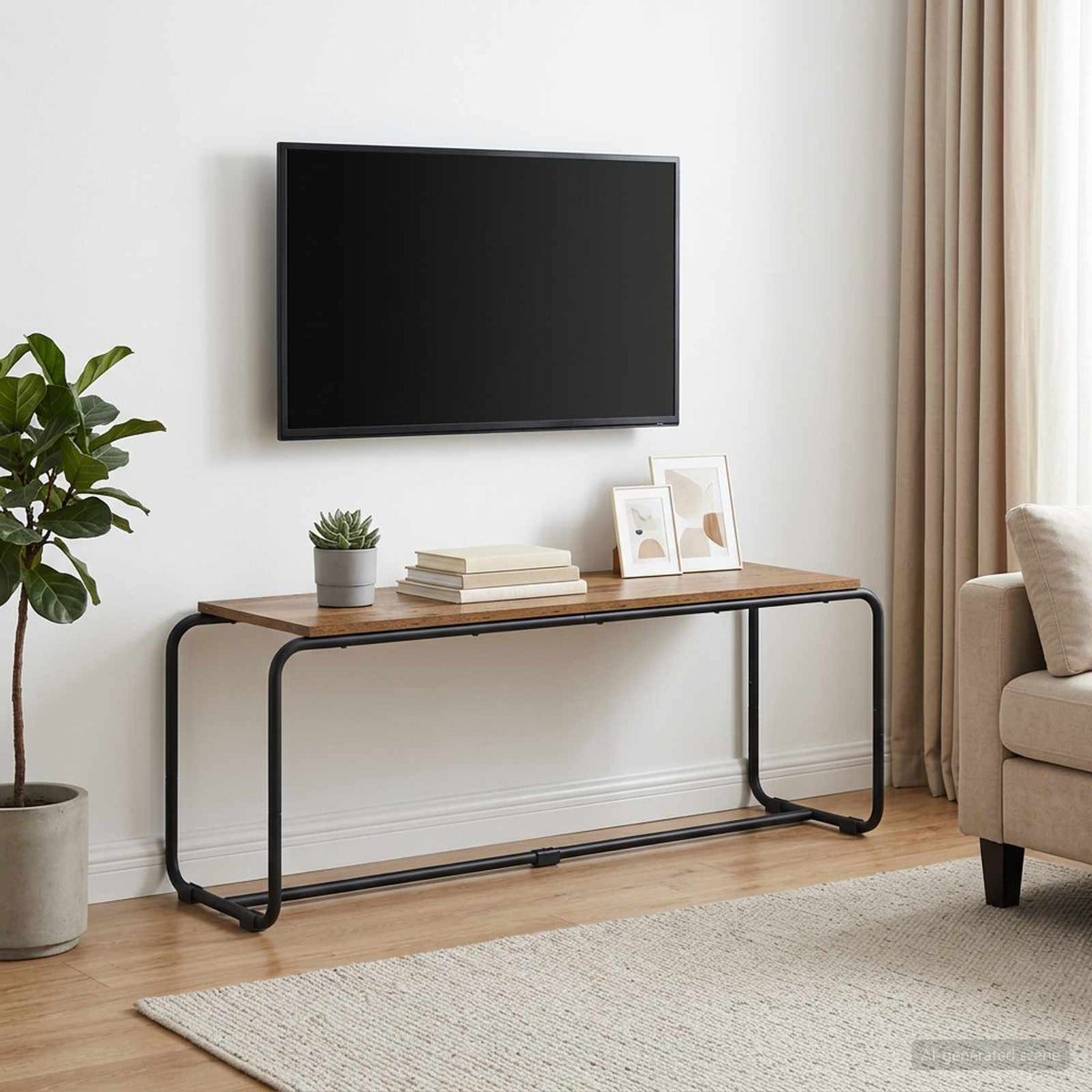 TV-standaard 113.5 x 35.5 x 42 cm Oud hout Bewerkt hout