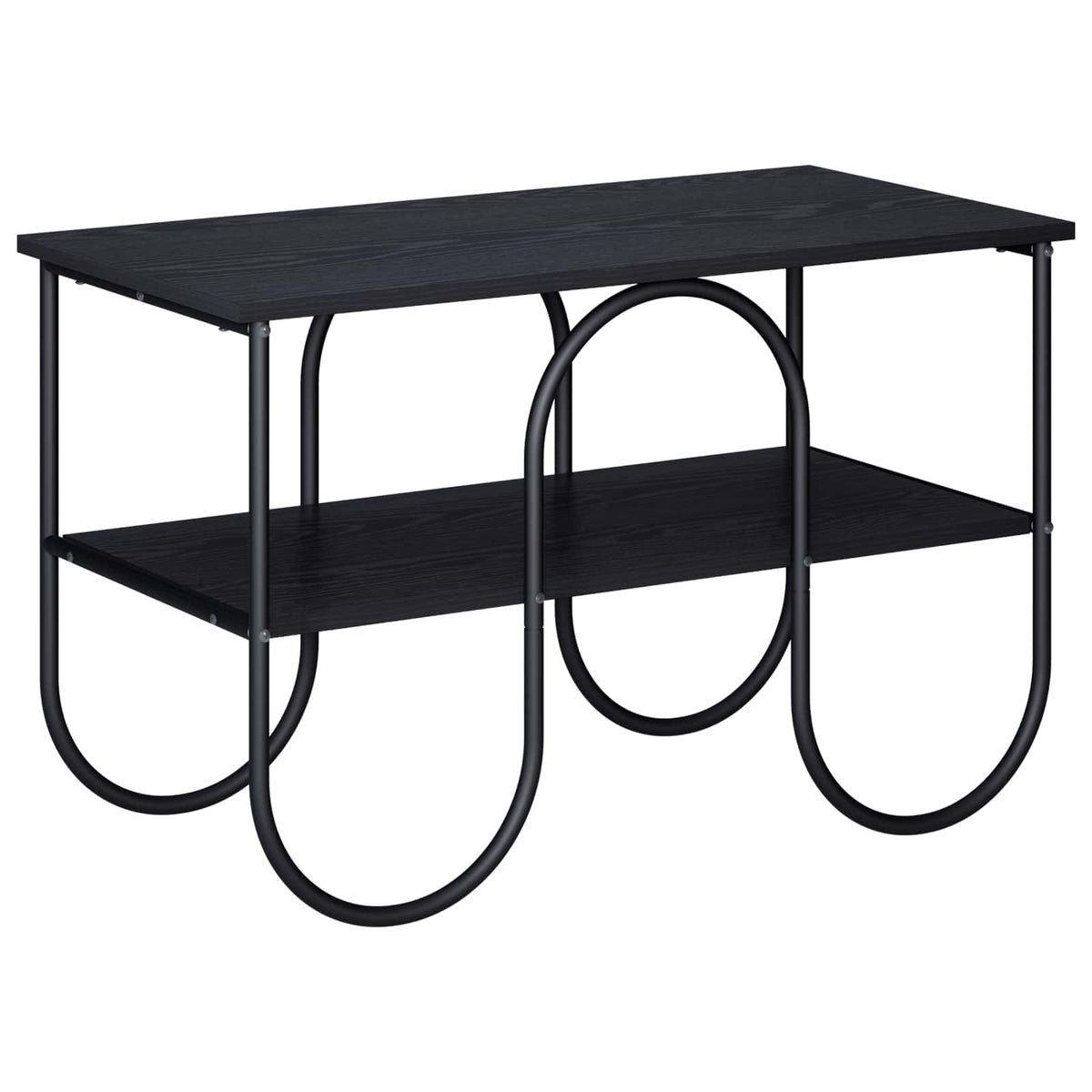 TV-standaard 80 x 40 x 50 cm Zwart eiken Bewerkt hout