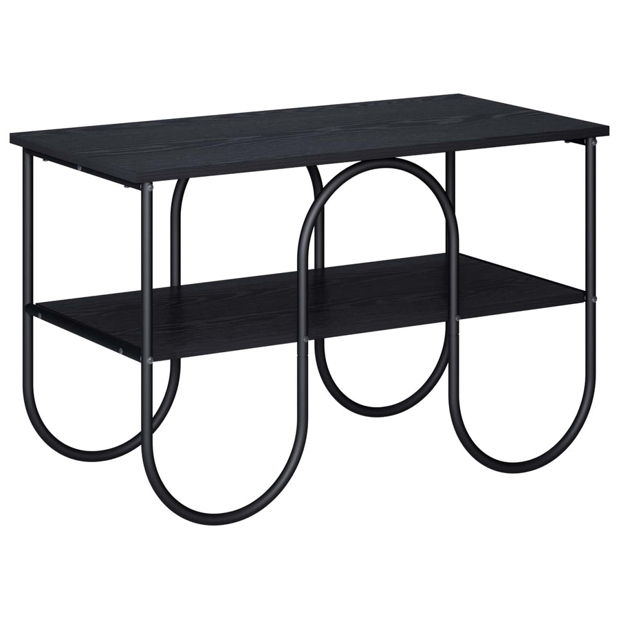 TV-standaard 80 x 40 x 50 cm Zwart eiken Bewerkt hout