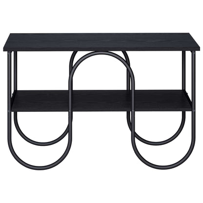TV-standaard 80 x 40 x 50 cm Zwart eiken Bewerkt hout
