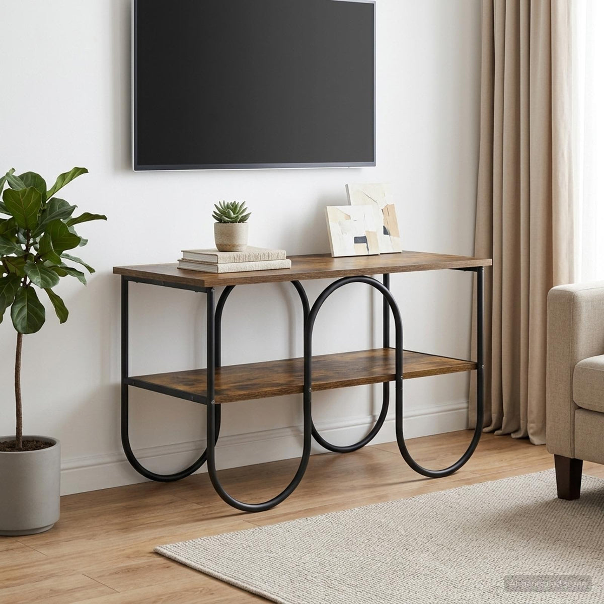 TV-standaard 80 x 40 x 50 cm Gerookt eiken Bewerkt hout