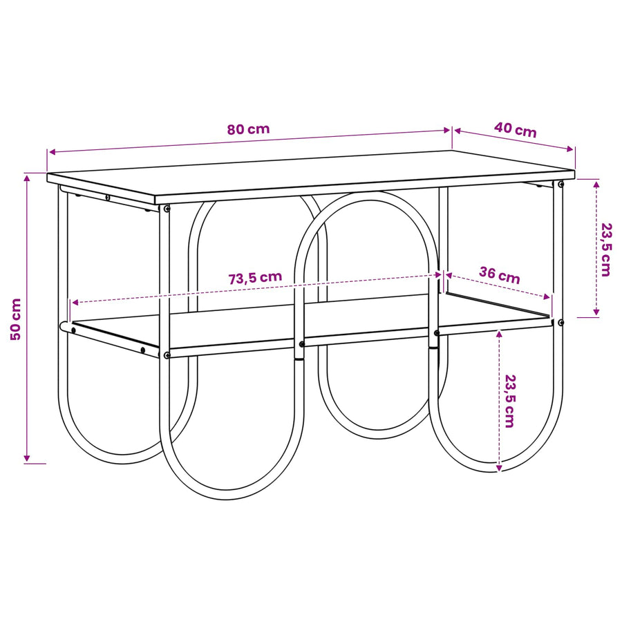 TV-standaard 80 x 40 x 50 cm Oud hout Bewerkt hout
