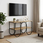 Tv-standaard 80x40x50 cm bruin bewerkt hout staal