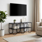 Tv-meubel 100x40x50 cm zwart eiken bewerkt hout