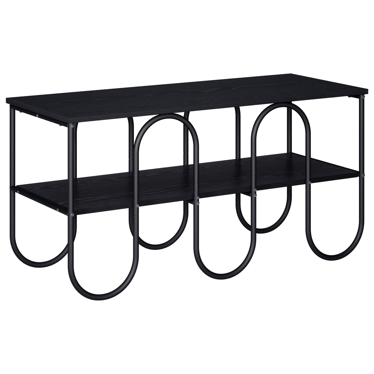 TV-standaard 100 x 40 x 50 cm Zwart eiken Bewerkt hout