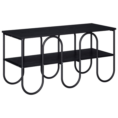 TV-standaard 100 x 40 x 50 cm Zwart eiken Bewerkt hout