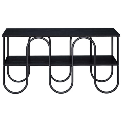 TV-standaard 100 x 40 x 50 cm Zwart eiken Bewerkt hout