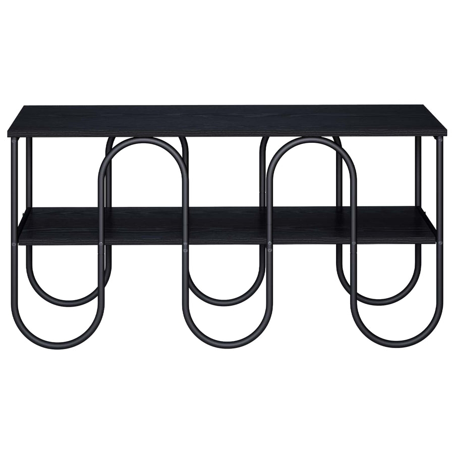 TV-standaard 100 x 40 x 50 cm Zwart eiken Bewerkt hout
