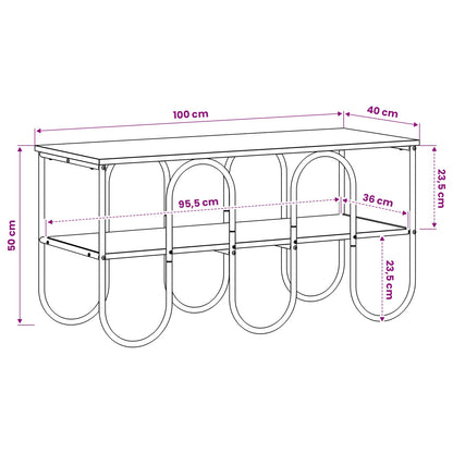 TV-standaard 100 x 40 x 50 cm Gerookt eiken Bewerkt hout